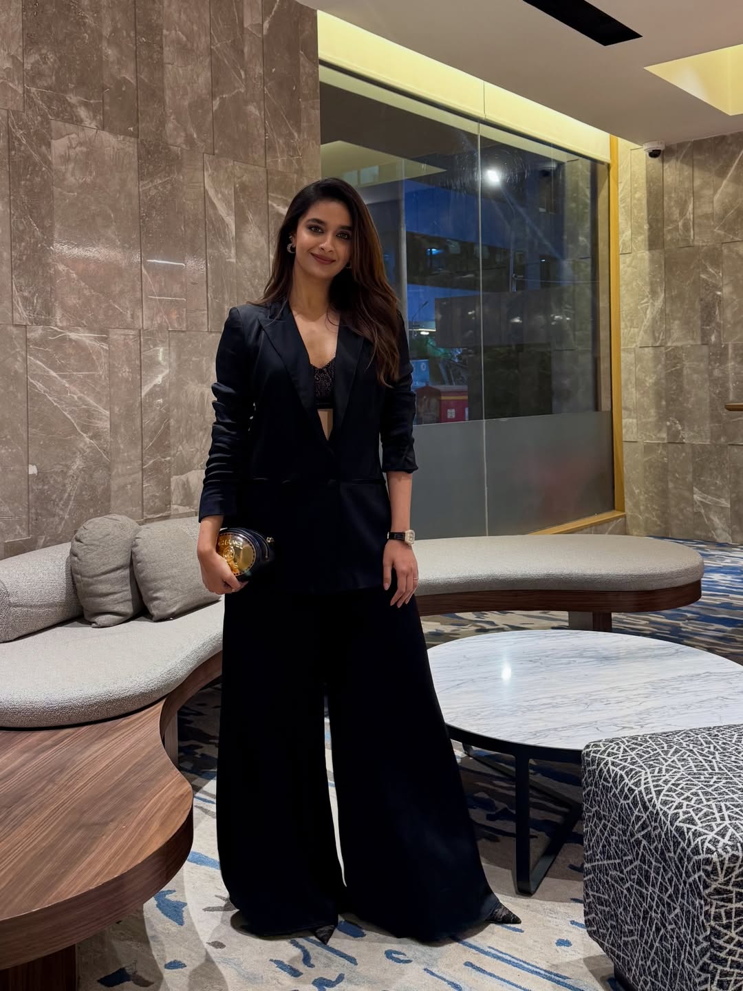 Keerthy Suresh chic in stylish black ensemble
