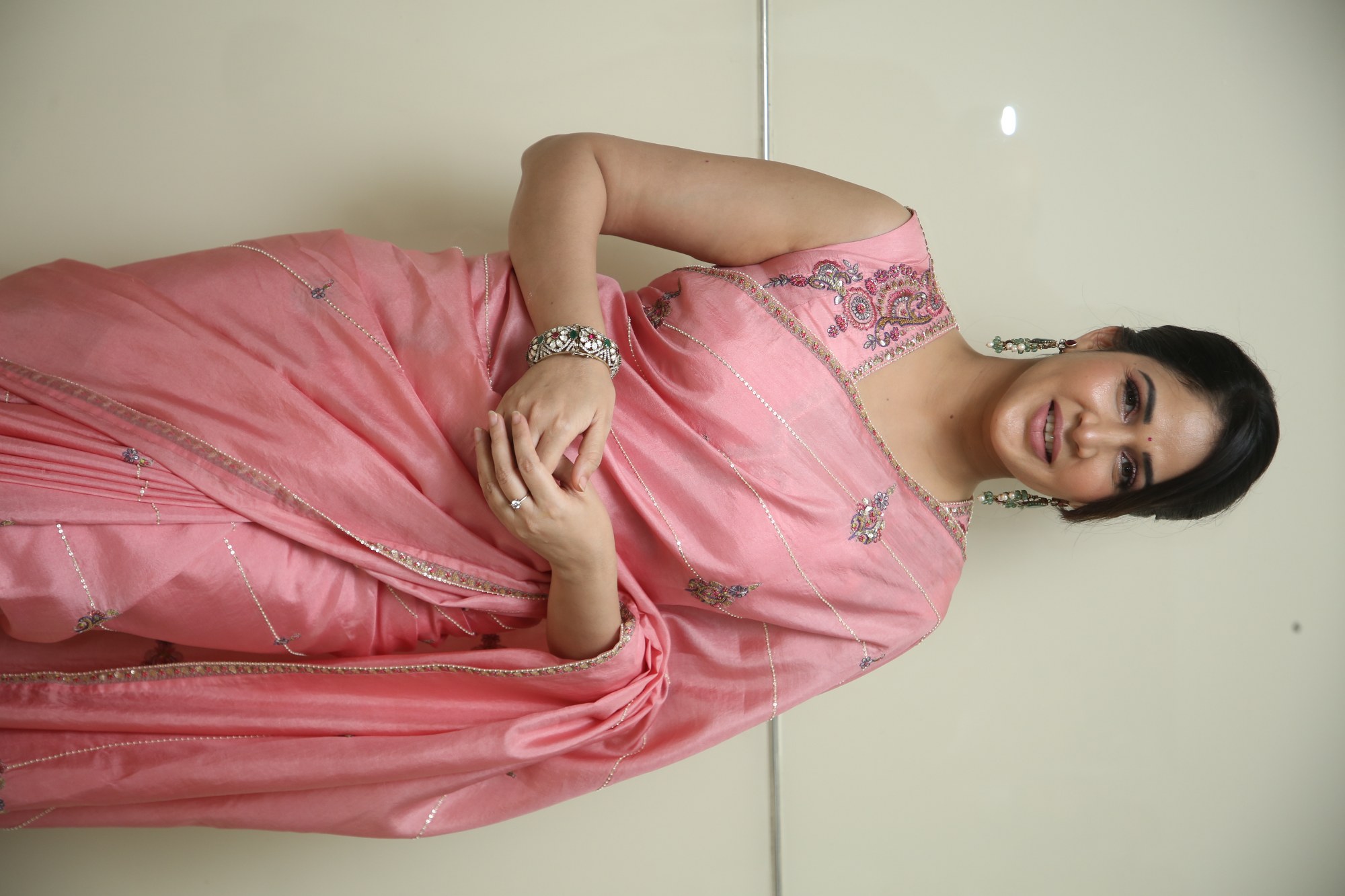 Lavanya Tripathi graceful pink saree fashion moment