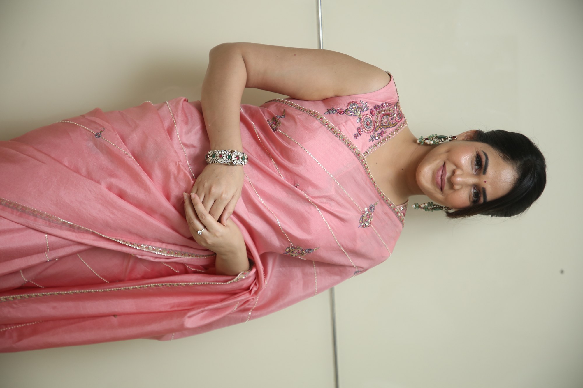 Lavanya Tripathi stunning pink saree signature style