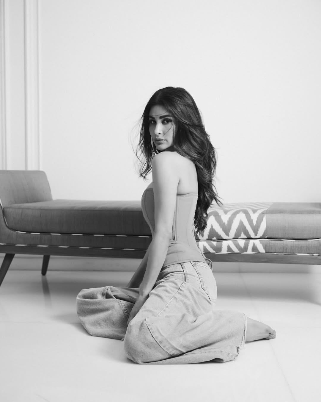 Mouni Roy monochrome glam with confident stare