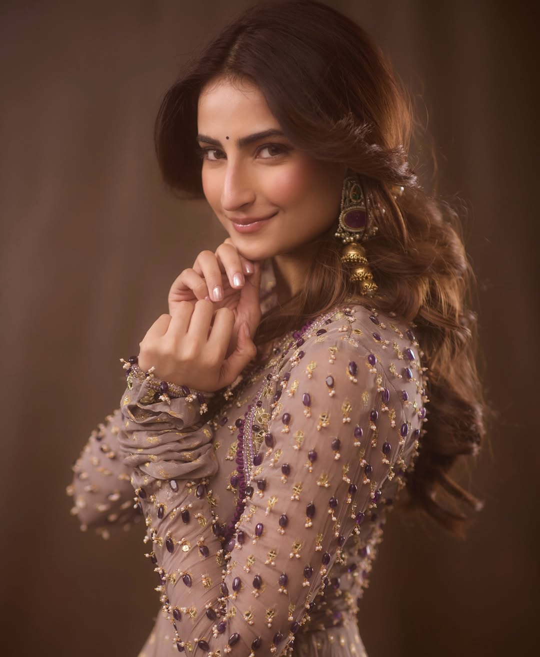 Palak Tiwari wearing traditional embellished gown