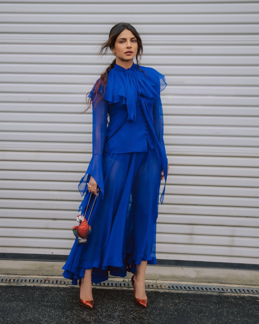 Electric Blue Drama with a Playful Twist