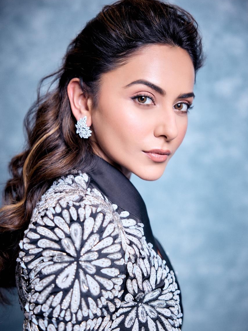 Rakul Preet Singh stylish editorial pose in black