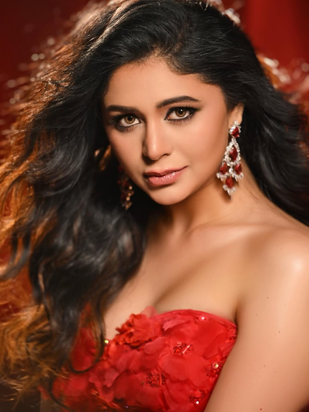 Ritabhari Chakraborty stuns in bold red dress