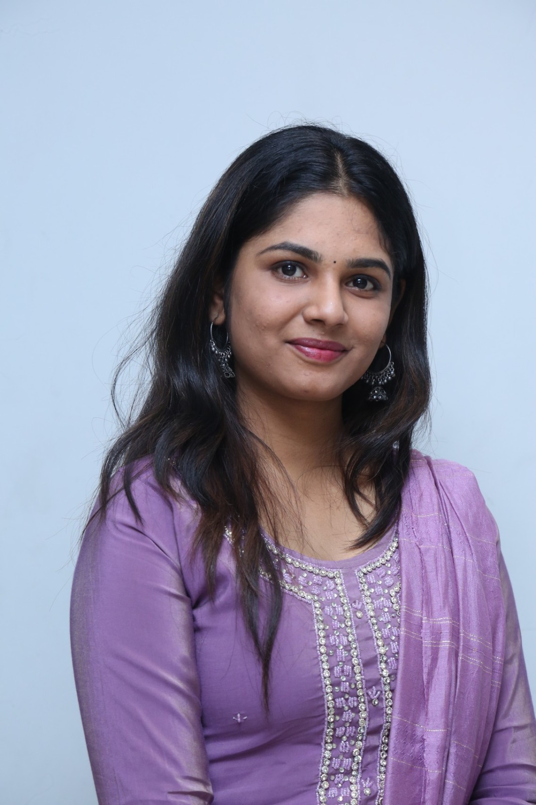 RK Dhanusha elegant purple outfit chic style