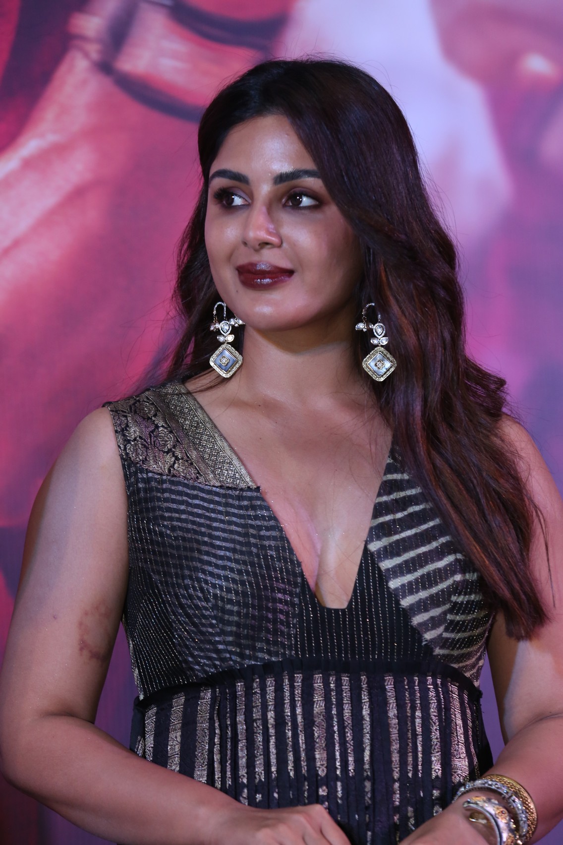 Samyuktha Menon chic shimmer dress elegant look