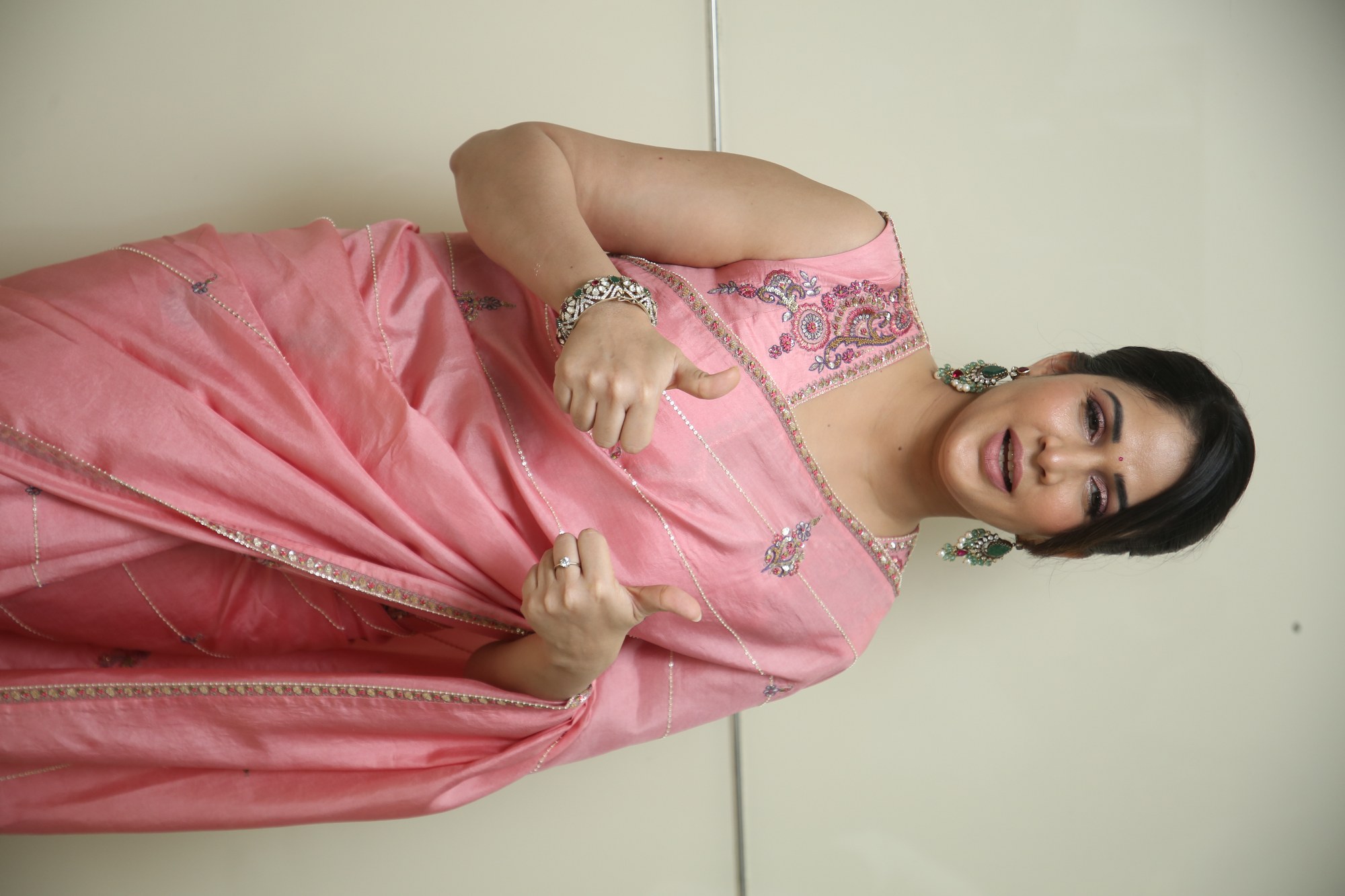 Lavanya Tripathi posing for media at event