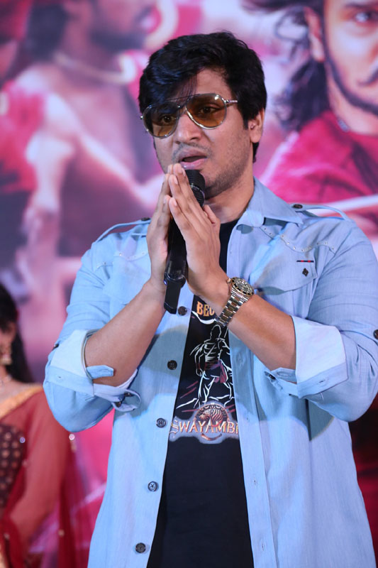 Nikhil Siddhartha speaking at Swayambhu launch