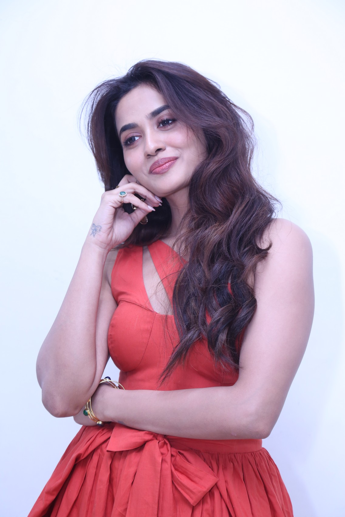 Teju Ashwini confident pose in bright ensemble