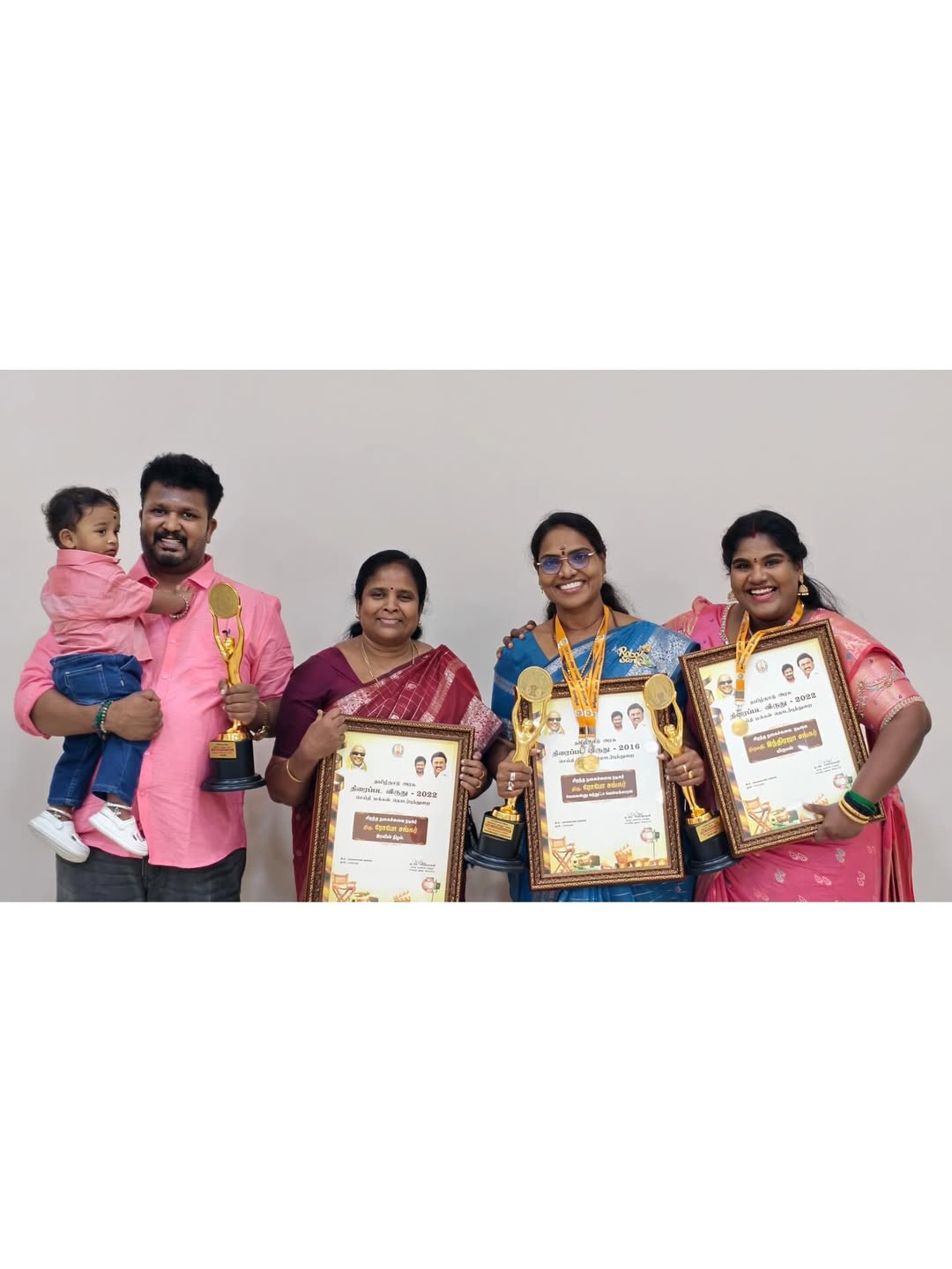 TN State Film Awards 2016 - 2022 Late Robo Shankar Family Received Three Awards Photos Goes Viral