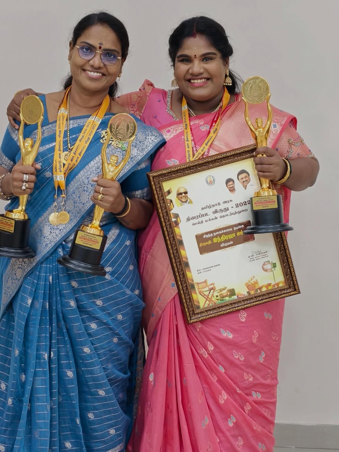 TN State Film Awards 2016 - 2022 Late Robo Shankar Family Received Three Awards Photos Goes Viral