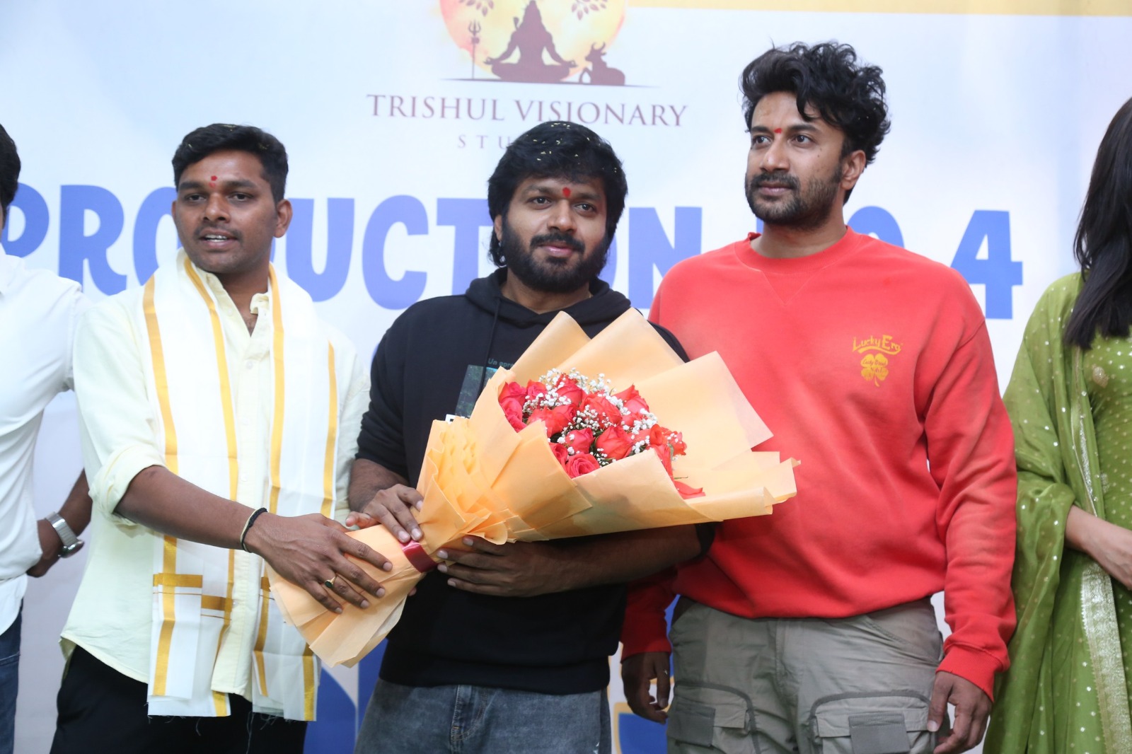 Pooja ceremony during Trishul Visionary Studios opening
