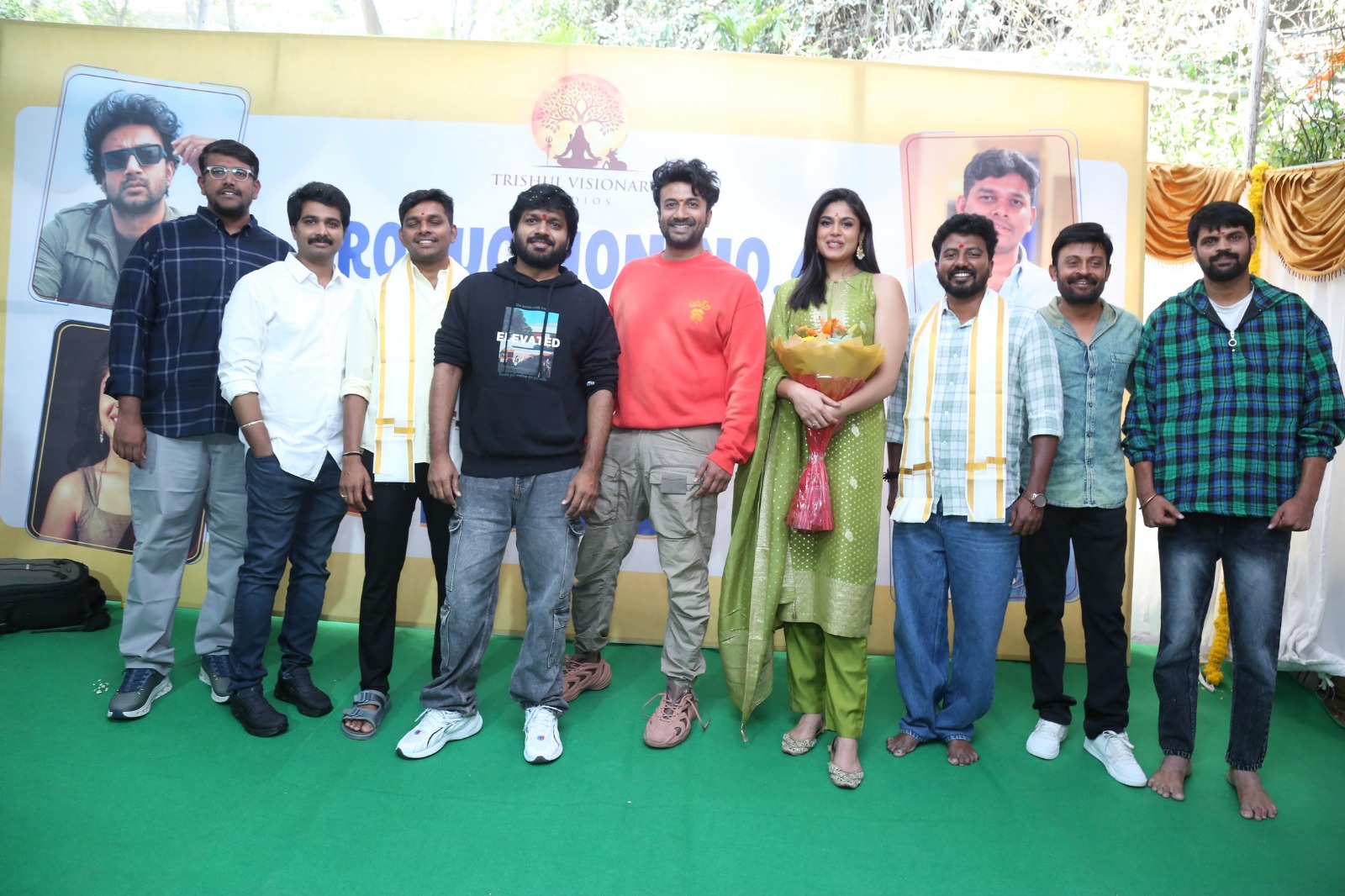 Film team celebrating launch at Ramanaidu Studios