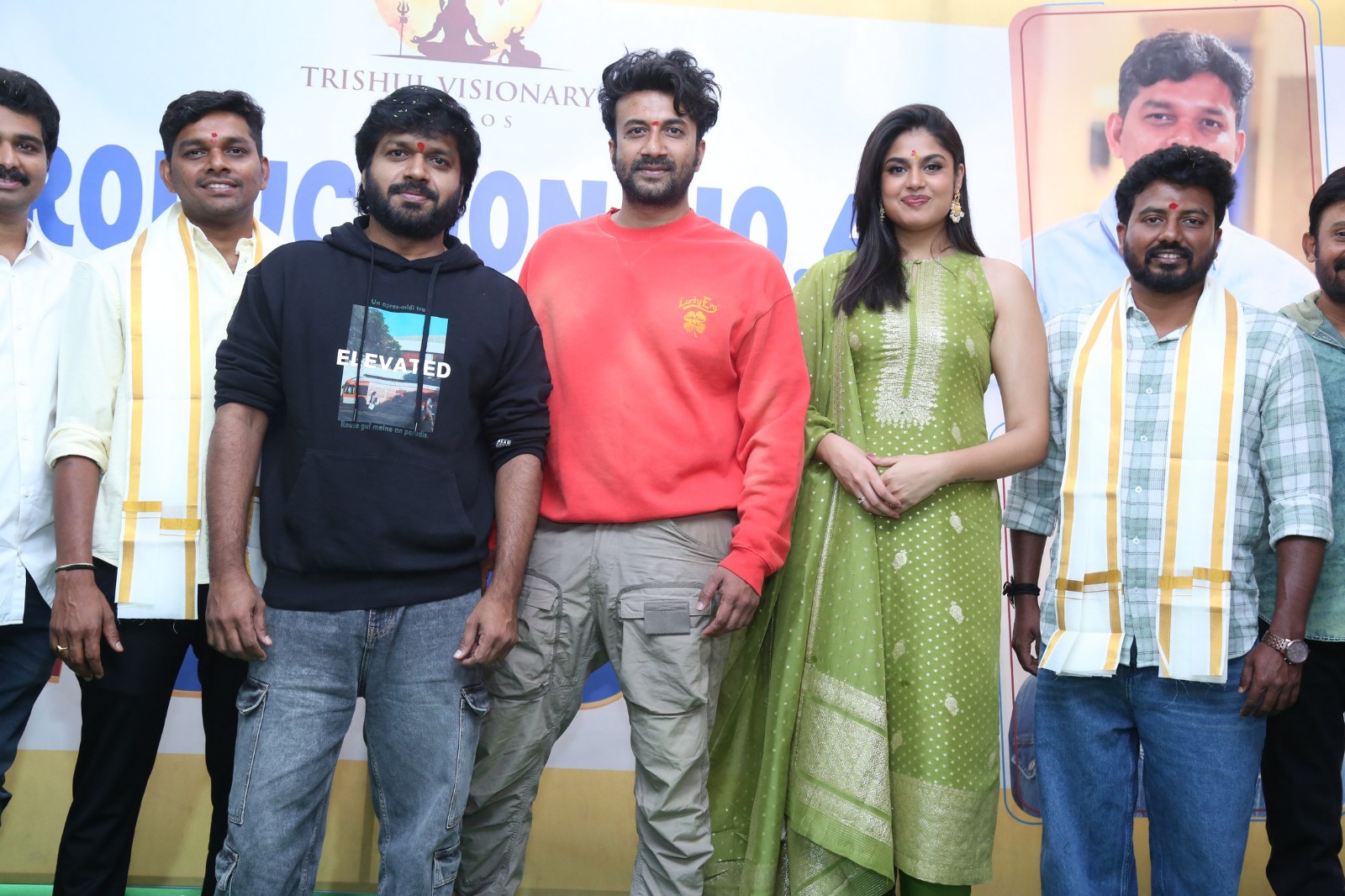 Star cast posing during Production No 4 opening