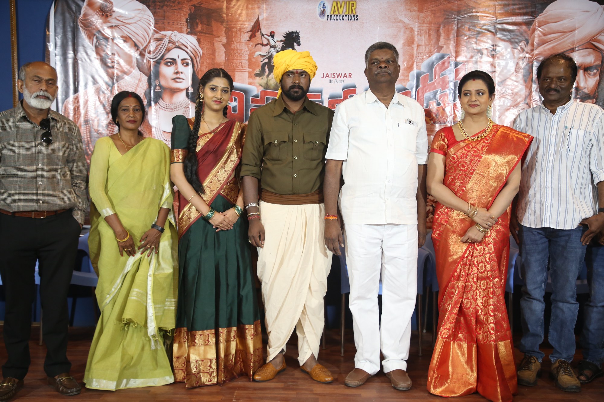 Cast and crew at movie opening ceremony