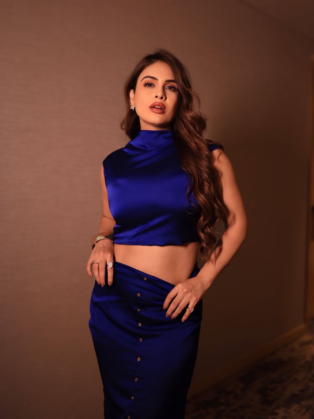 Neha Malik bold fashion moment in royal blue