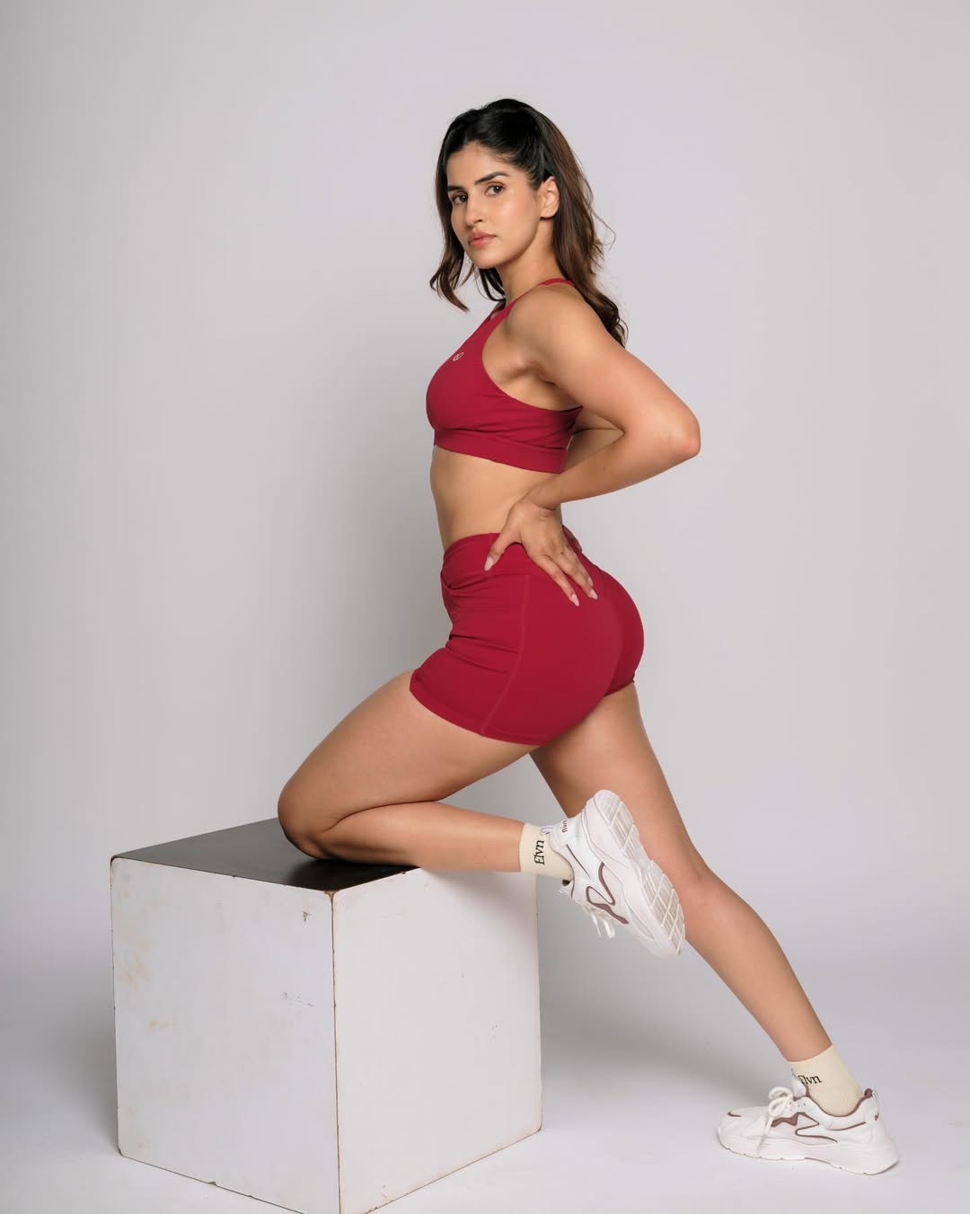 Sakshi Malik sporty red outfit style