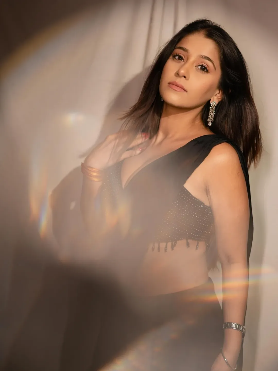 Chandni Bhagwanani black outfit sparkle stylish elegance