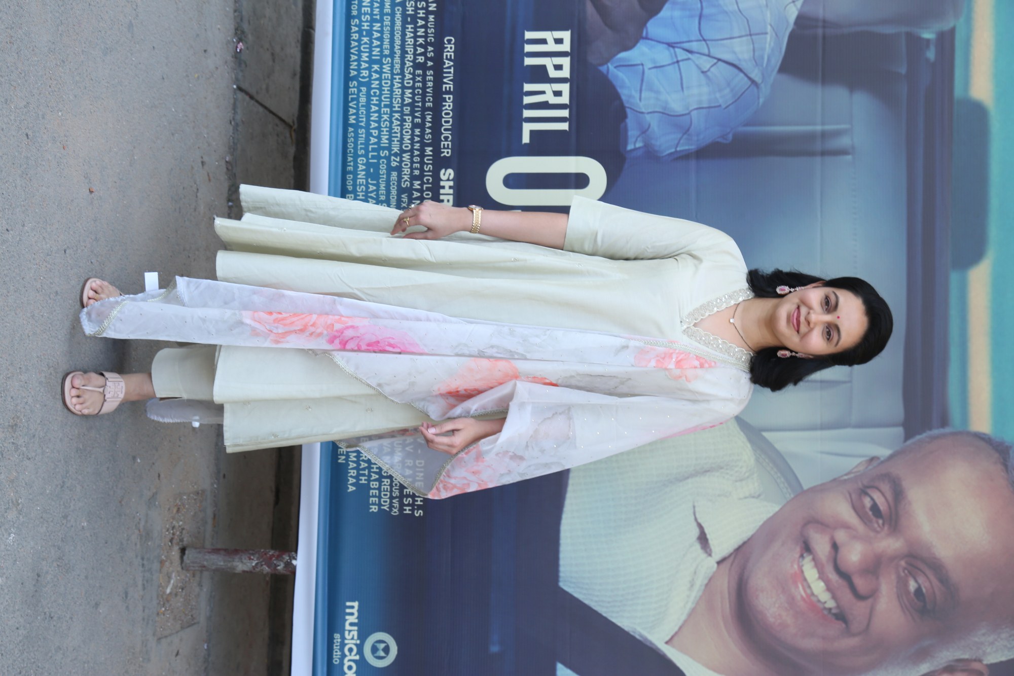 Abhinaya white pink outfit timeless elegant style