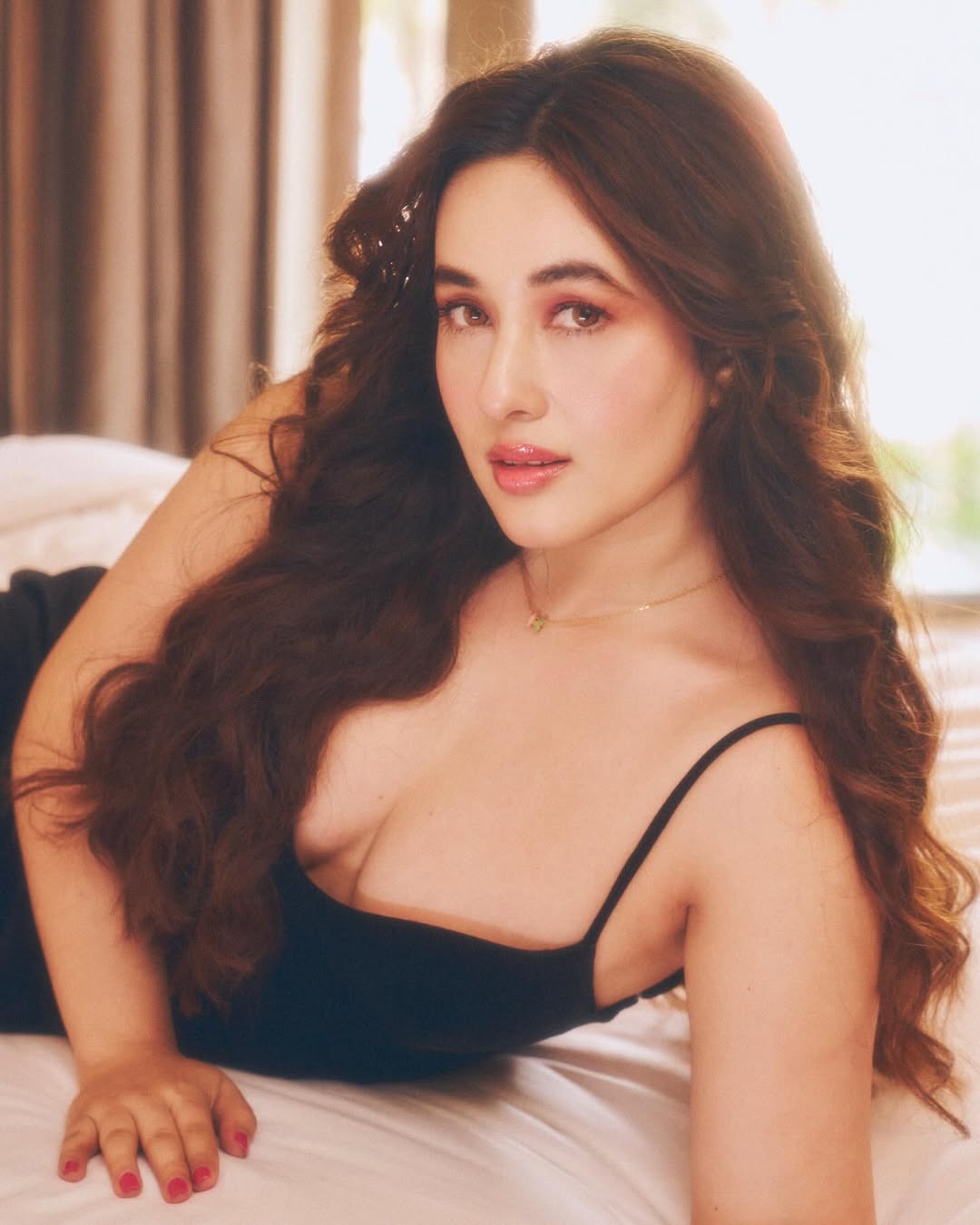 Aditi Budhathoki elegant fashion look black dress