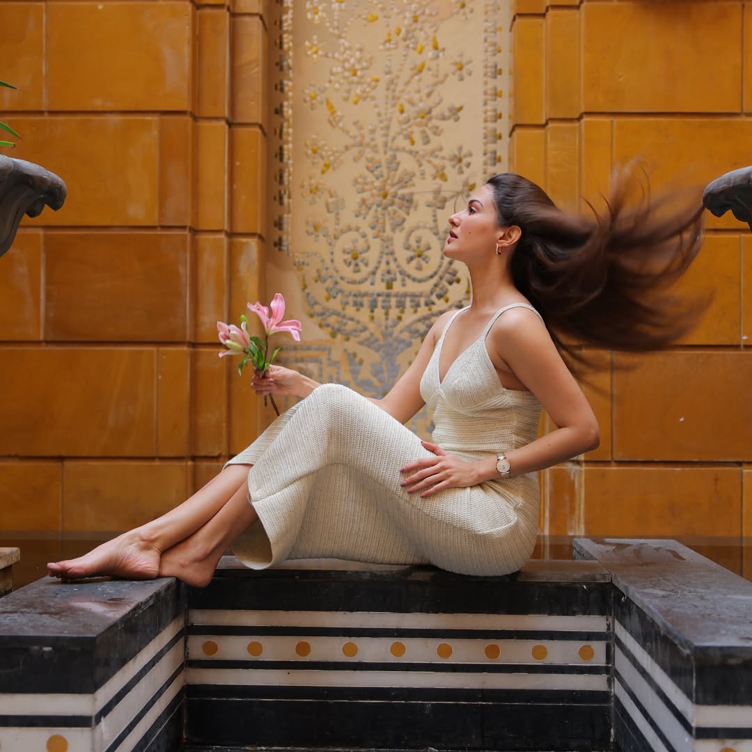 Amyra Dastur elegant knit dress bold stylish pose