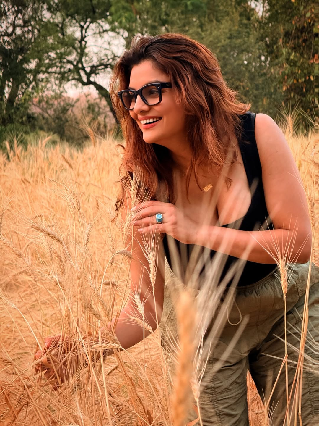 Anveshi Jain casual chic outfit in outdoor setting