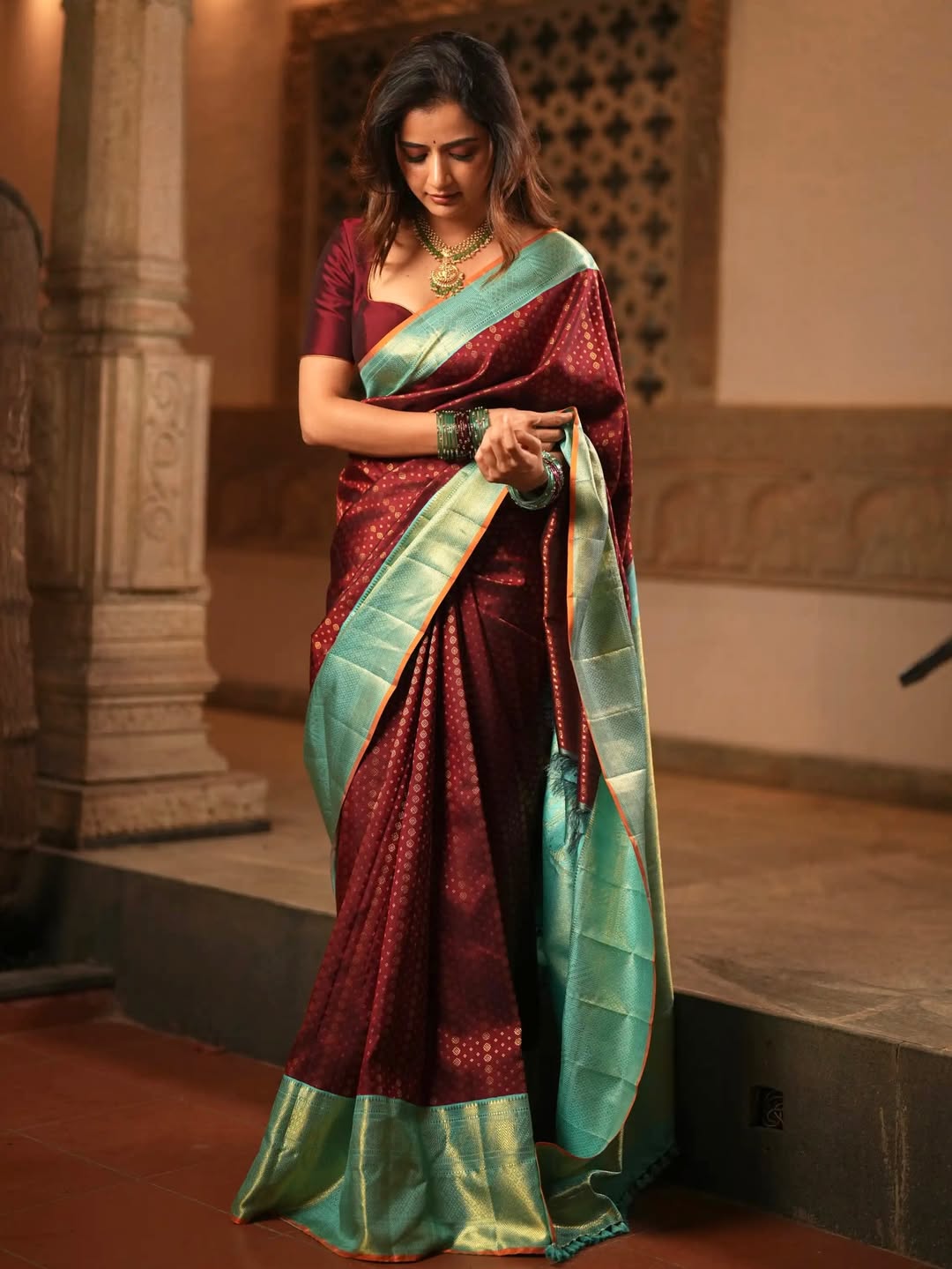 Ashika Ranganath stunning saree elegant bold stylish look