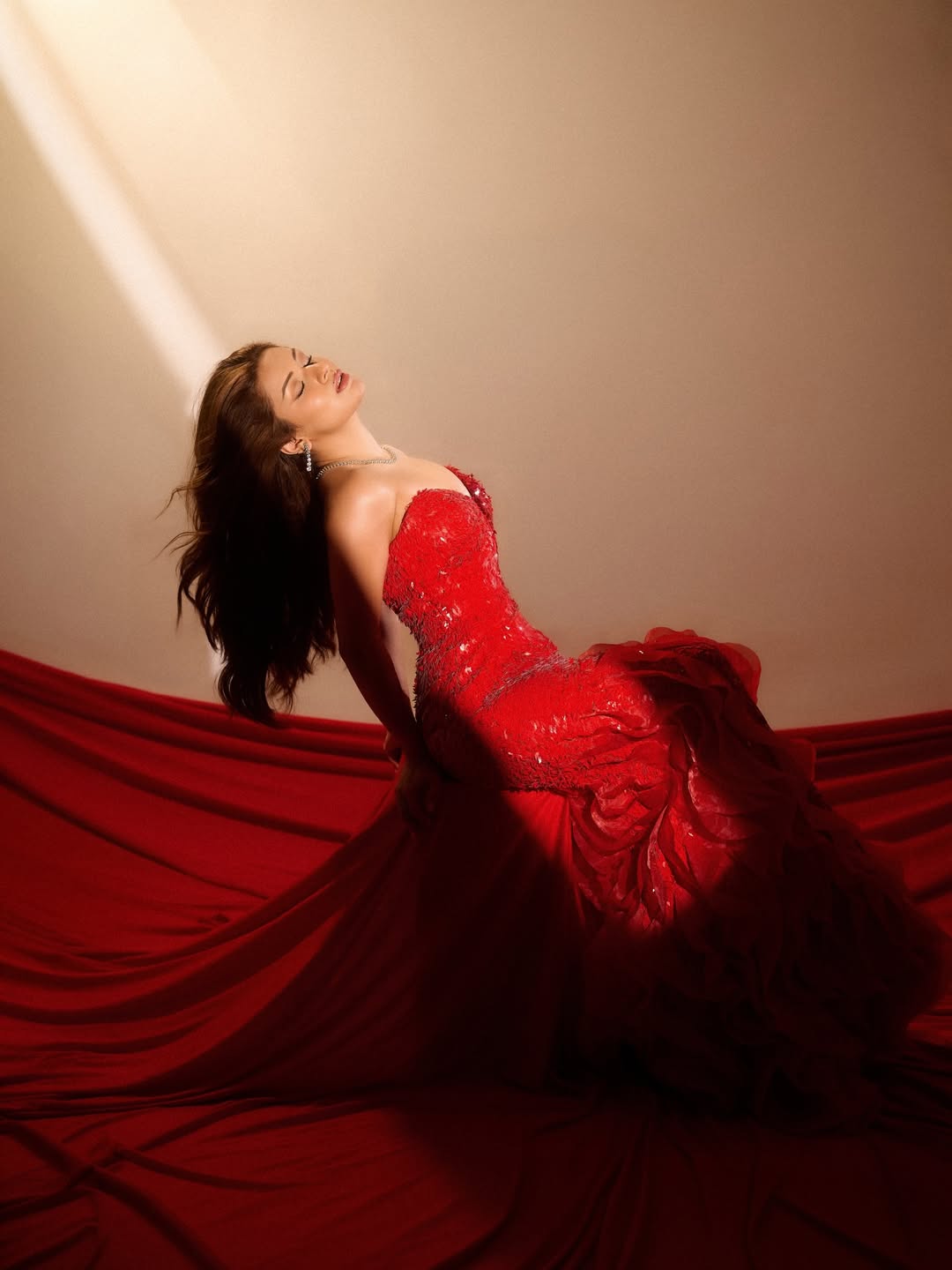 Avneet Kaur red outfit radiant elegant glamorous look