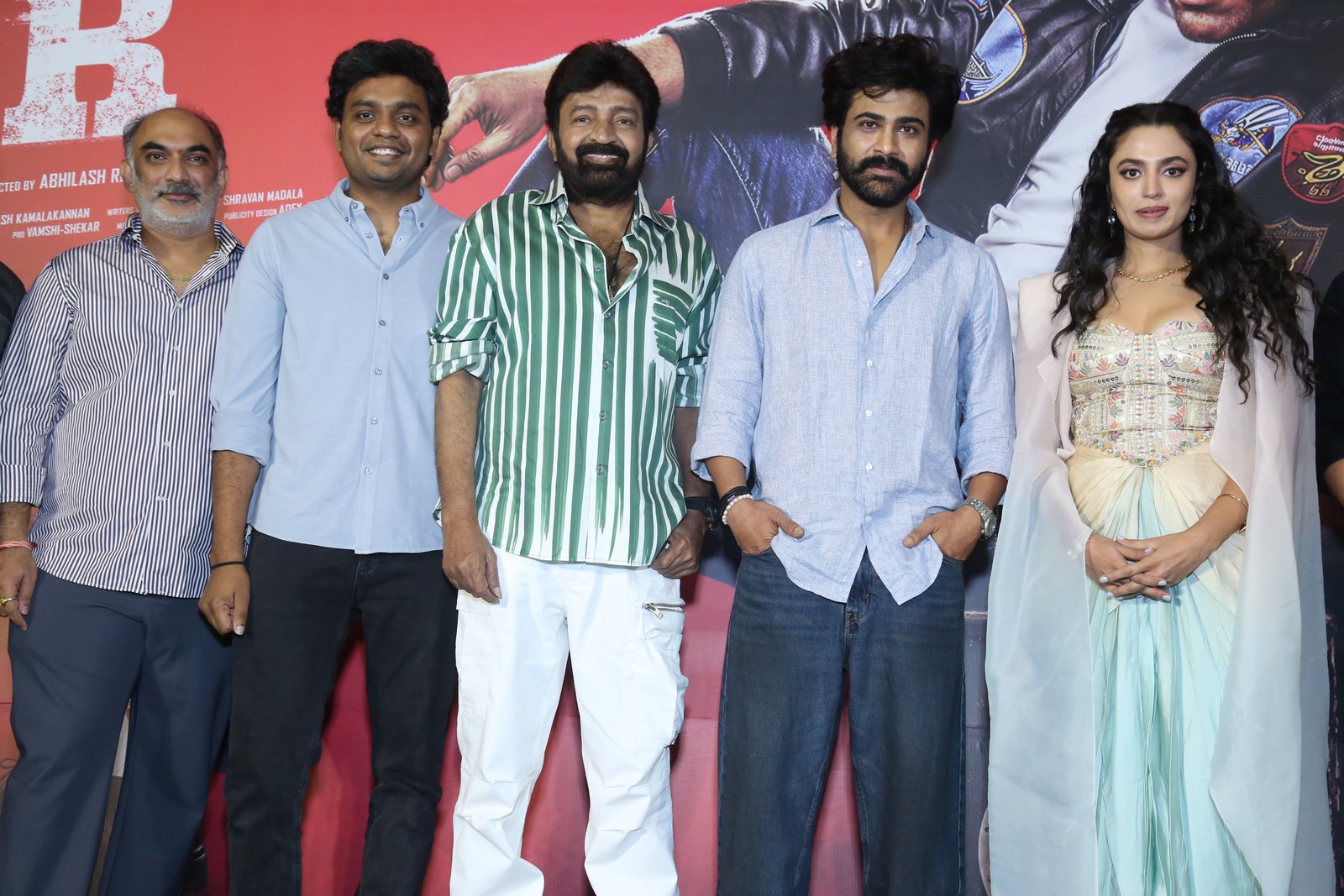 Rajashekhar Sharwanand Malvika Nair group pose