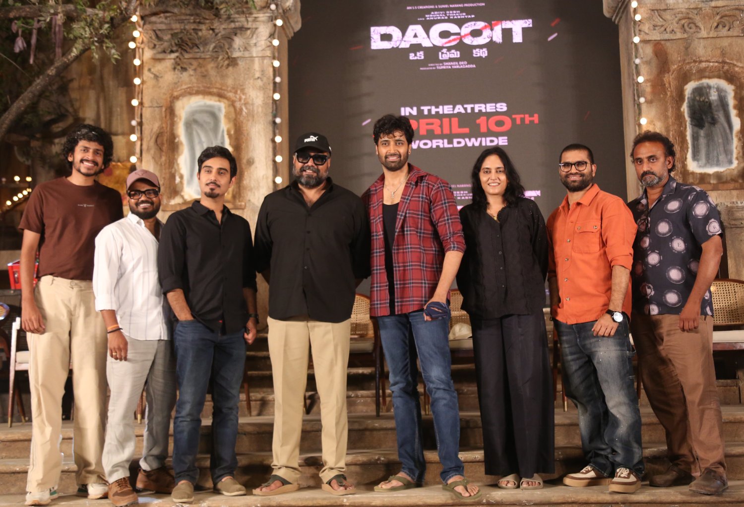 Dacoit team Shaneil Deo Adivi Sesh Anurag Kashyap group pose