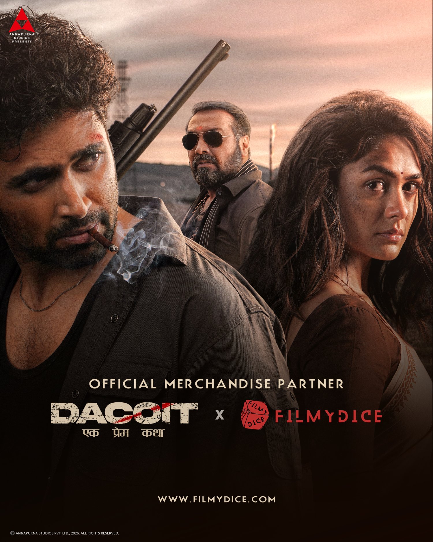 Dacoit film worldwide release date announcement poster