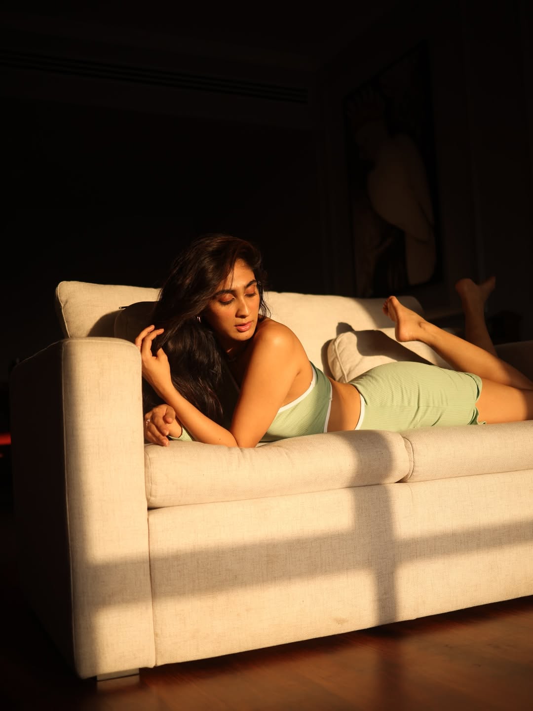Deepti Sati casual chic sunset glow stylish pose