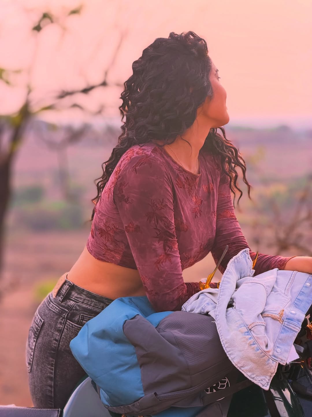 Divi Vadthya casual bike ride chic stylish pose