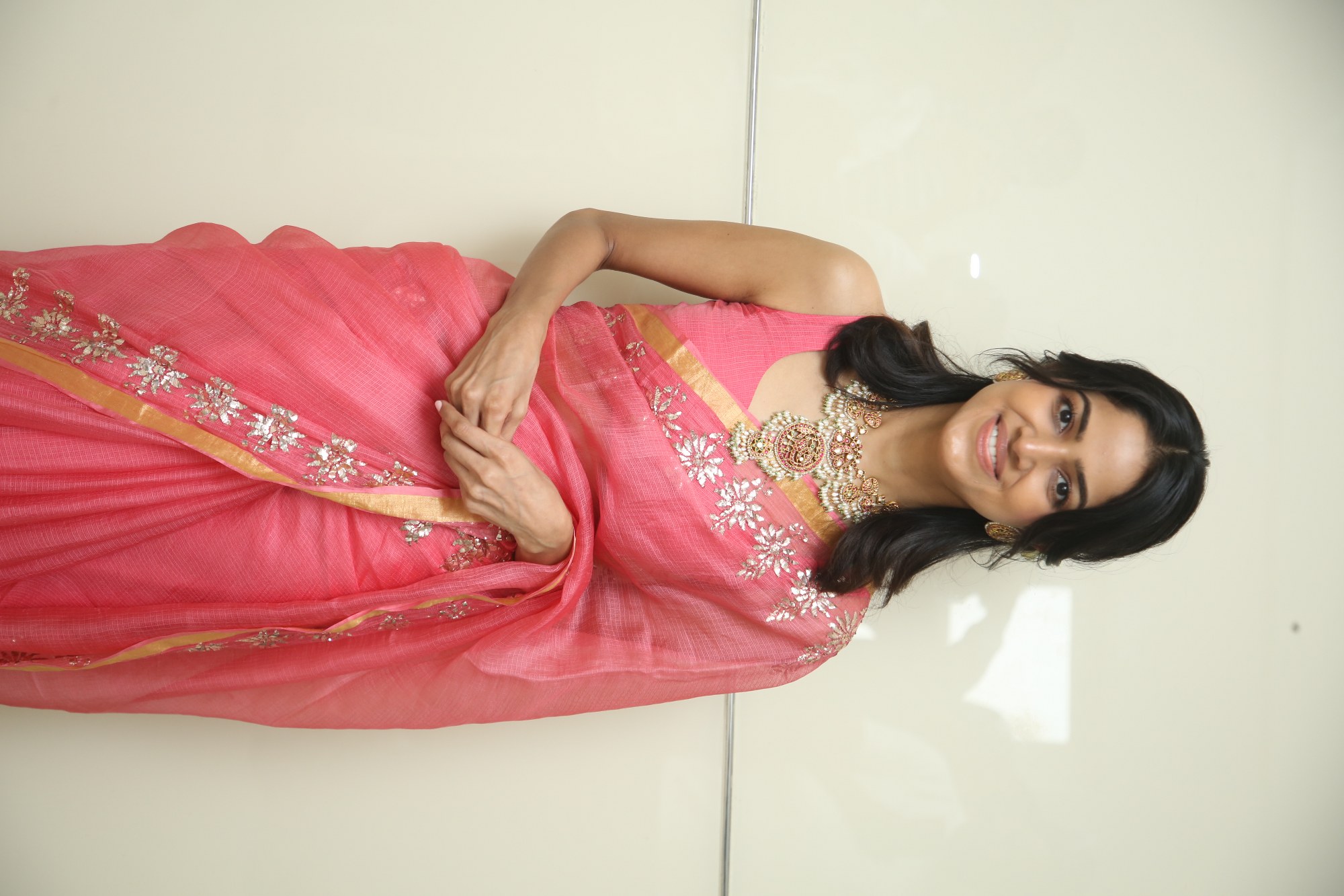 Drishika Chander pink elegant outfit event look