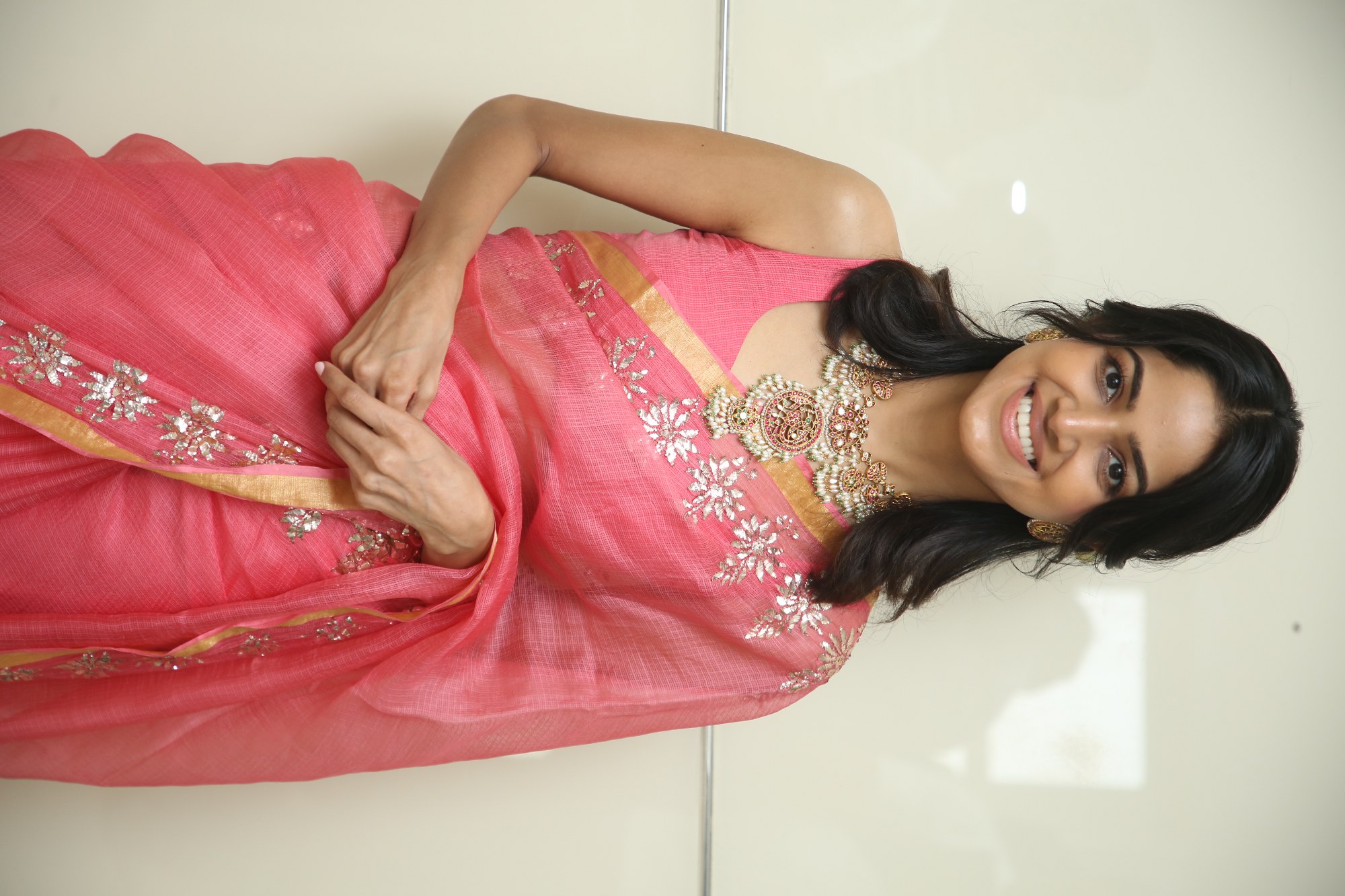 Drishika Chander pink outfit graceful stylish pose
