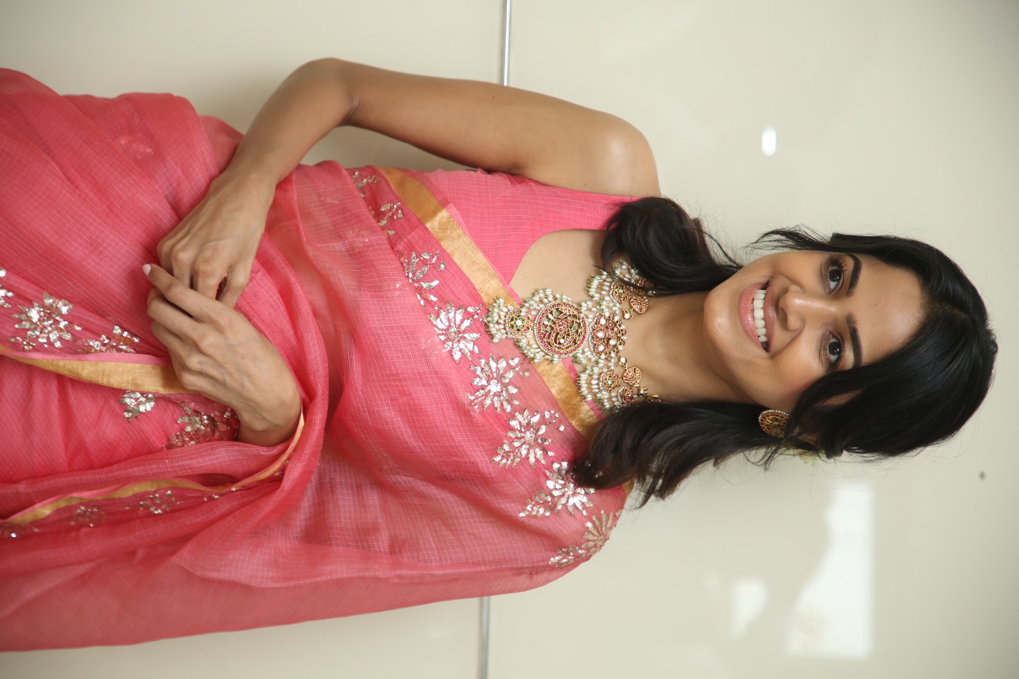Drishika Chander pink dress stylish glamorous look