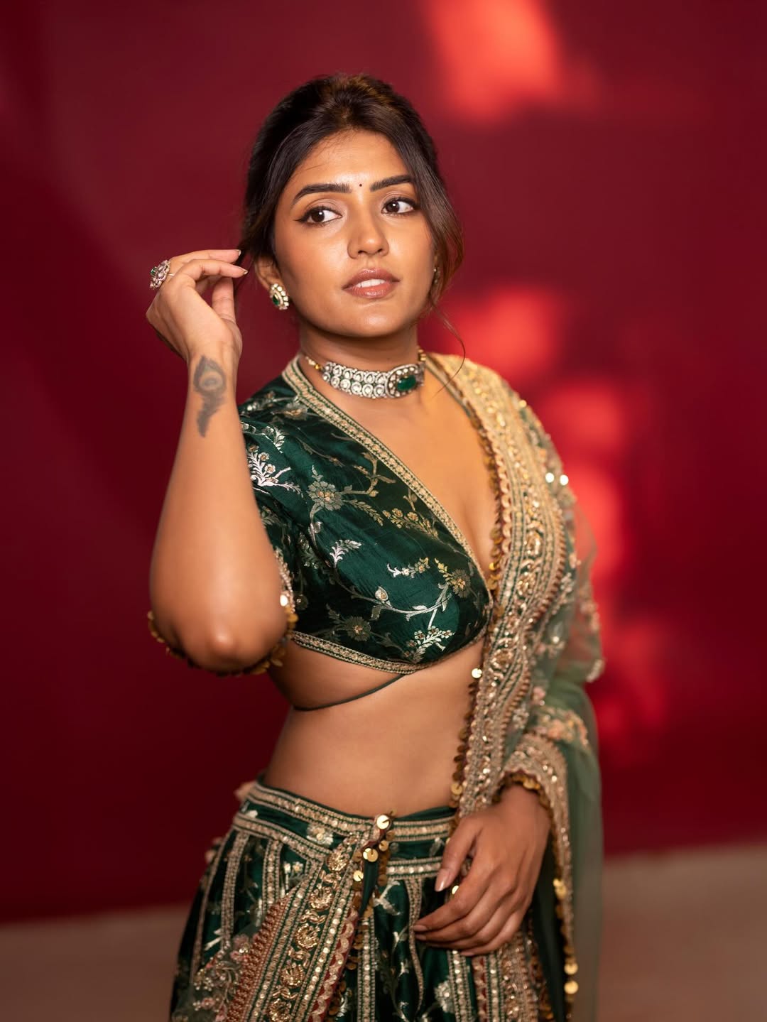 Eesha Rebba sparkling traditional fashion look portrait