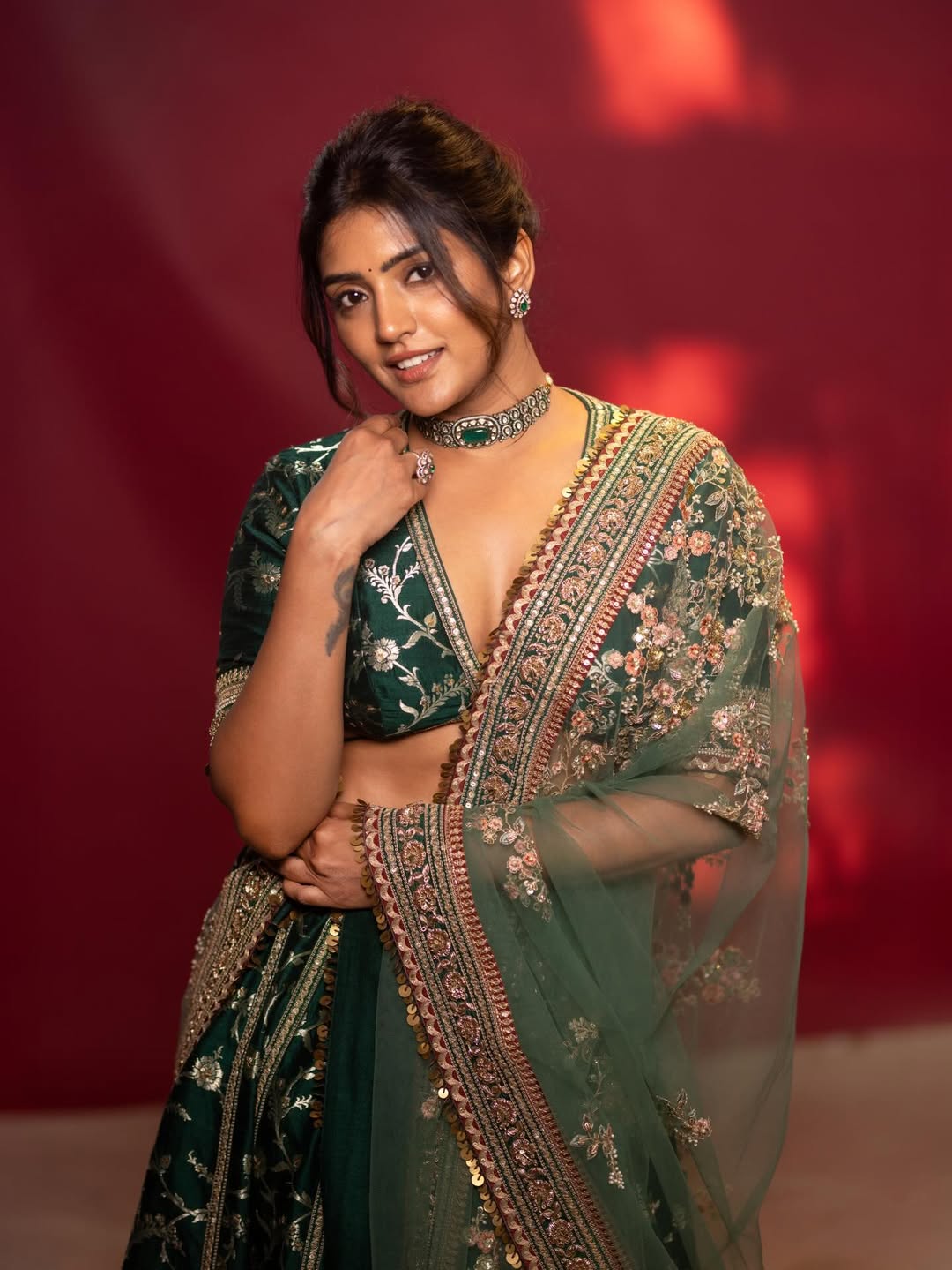 Eesha Rebba graceful saree style with confident pose