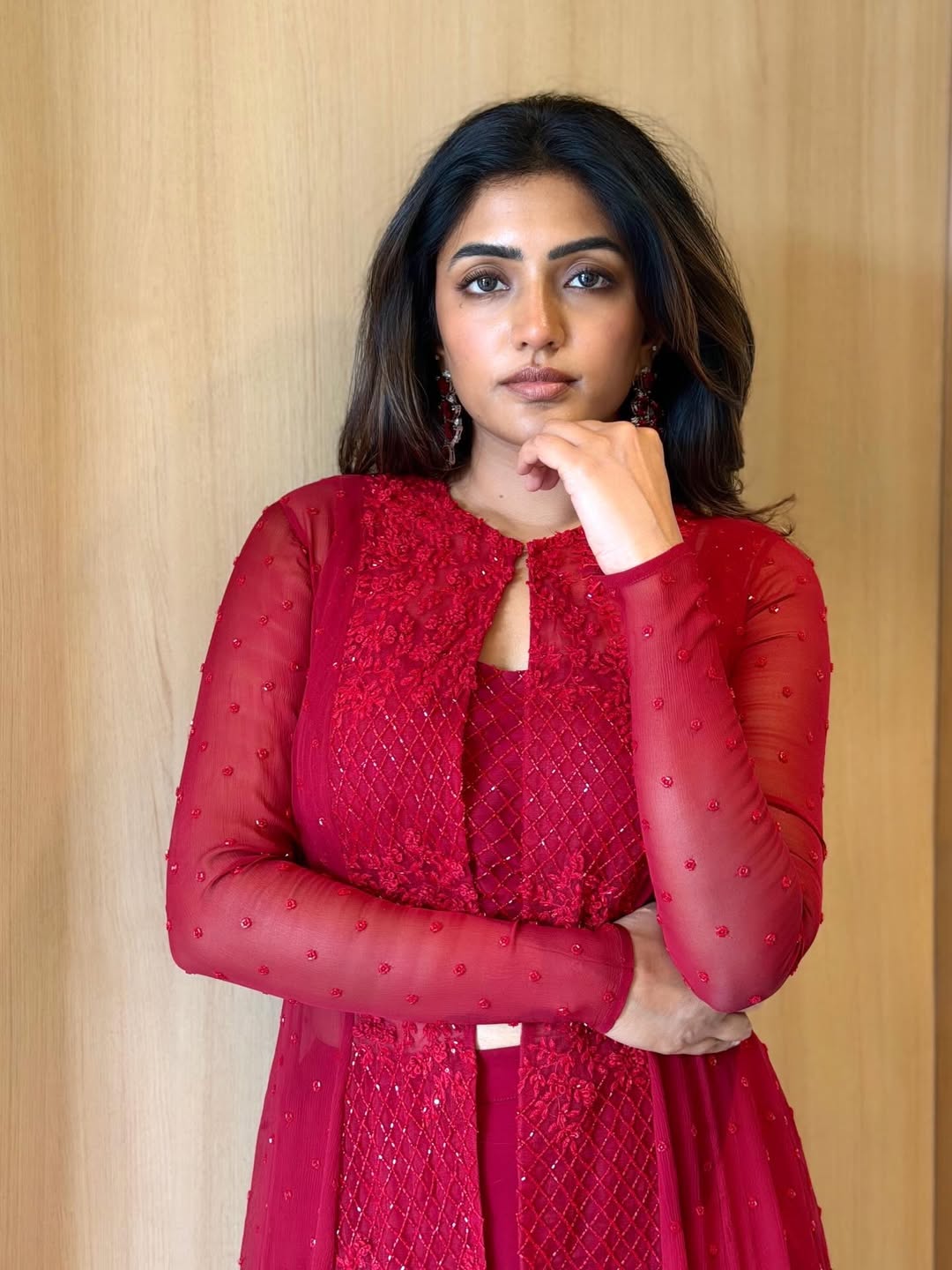 Eesha Rebba bold red outfit stylish confident look