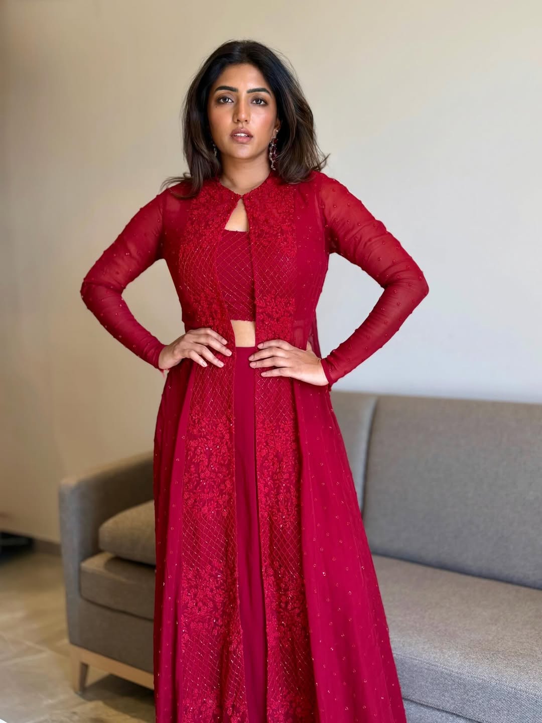 Eesha Rebba red dress elegant confident fashion style