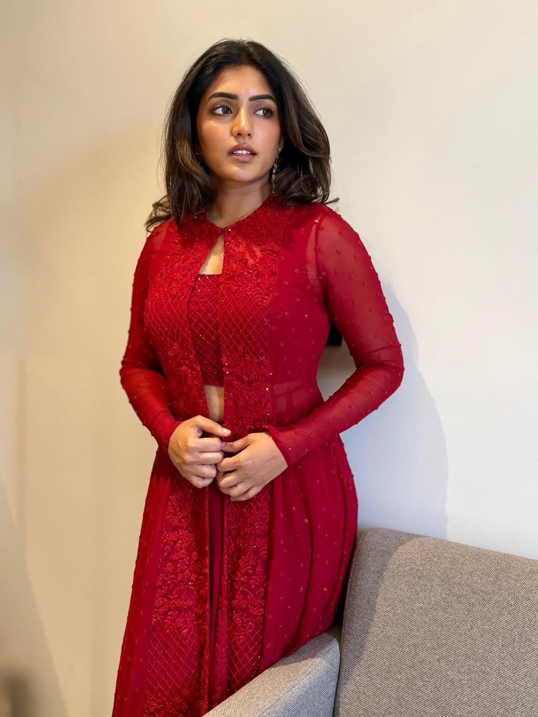 Eesha Rebba stylish red dress bold confident look