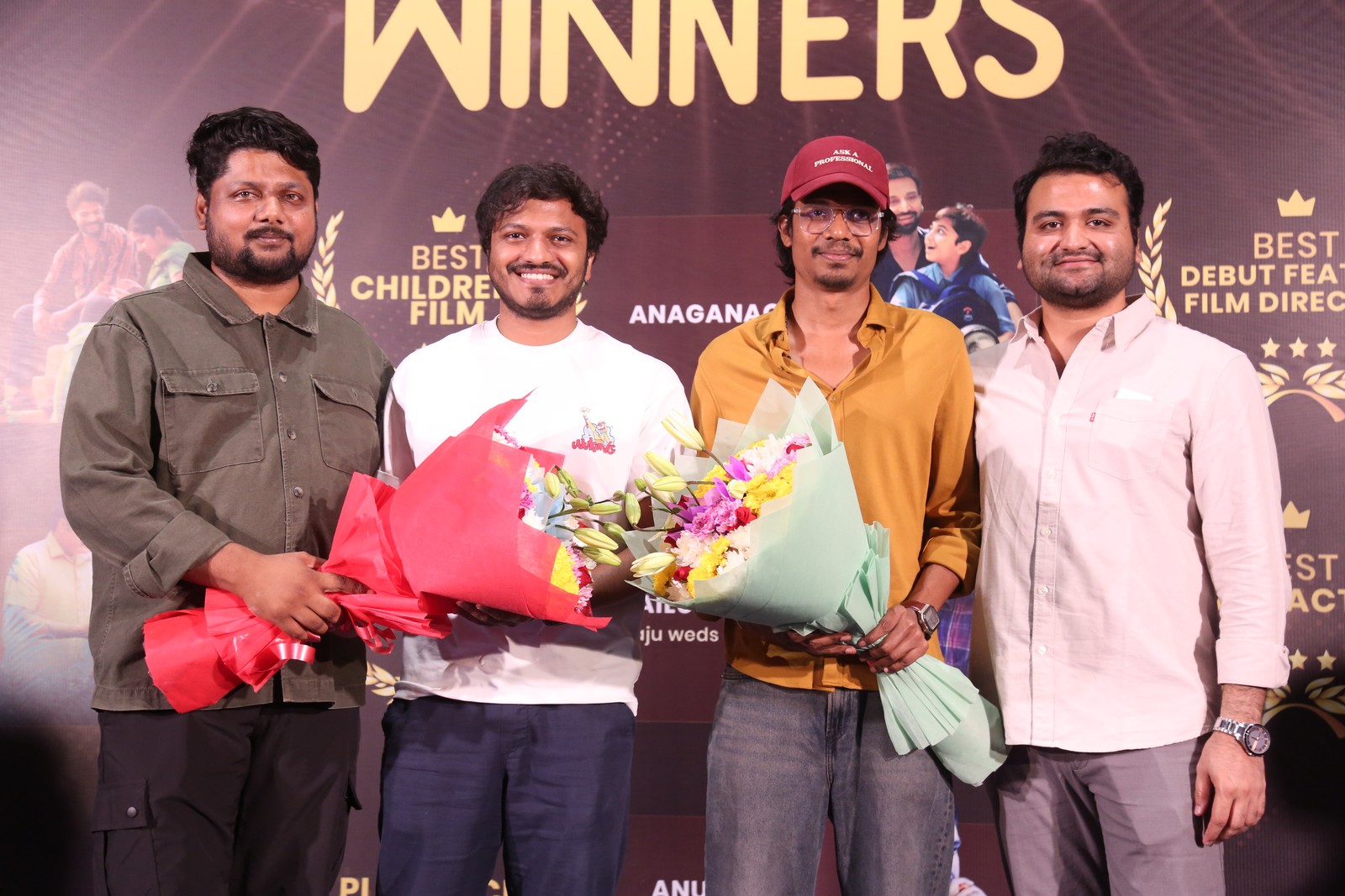 Sai Krishna Sai Marthand Aditya Hasan Nitin Telangana Gaddar Film Awards press meet