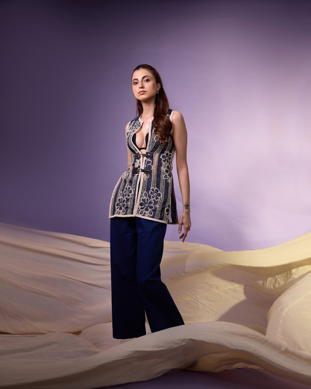 Farhana Bhatt fierce look intricate fashion stylish pose