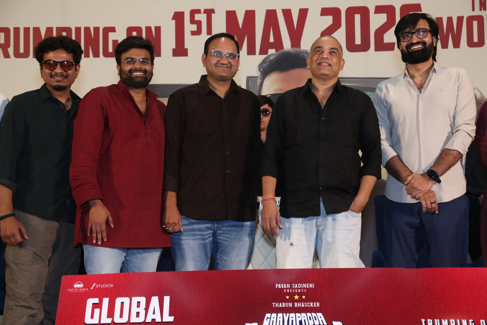 Kasyap Sreenivas Pavan Sadineni Dil Raju Bhanu Kiran pose