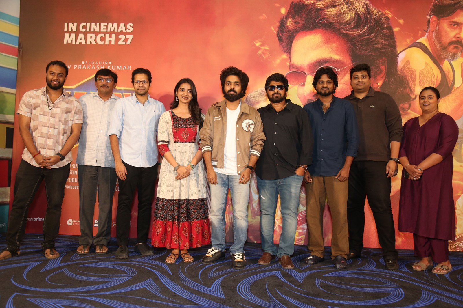 Happy Raj team with GV Prakash Sri Gouri Priya group pose