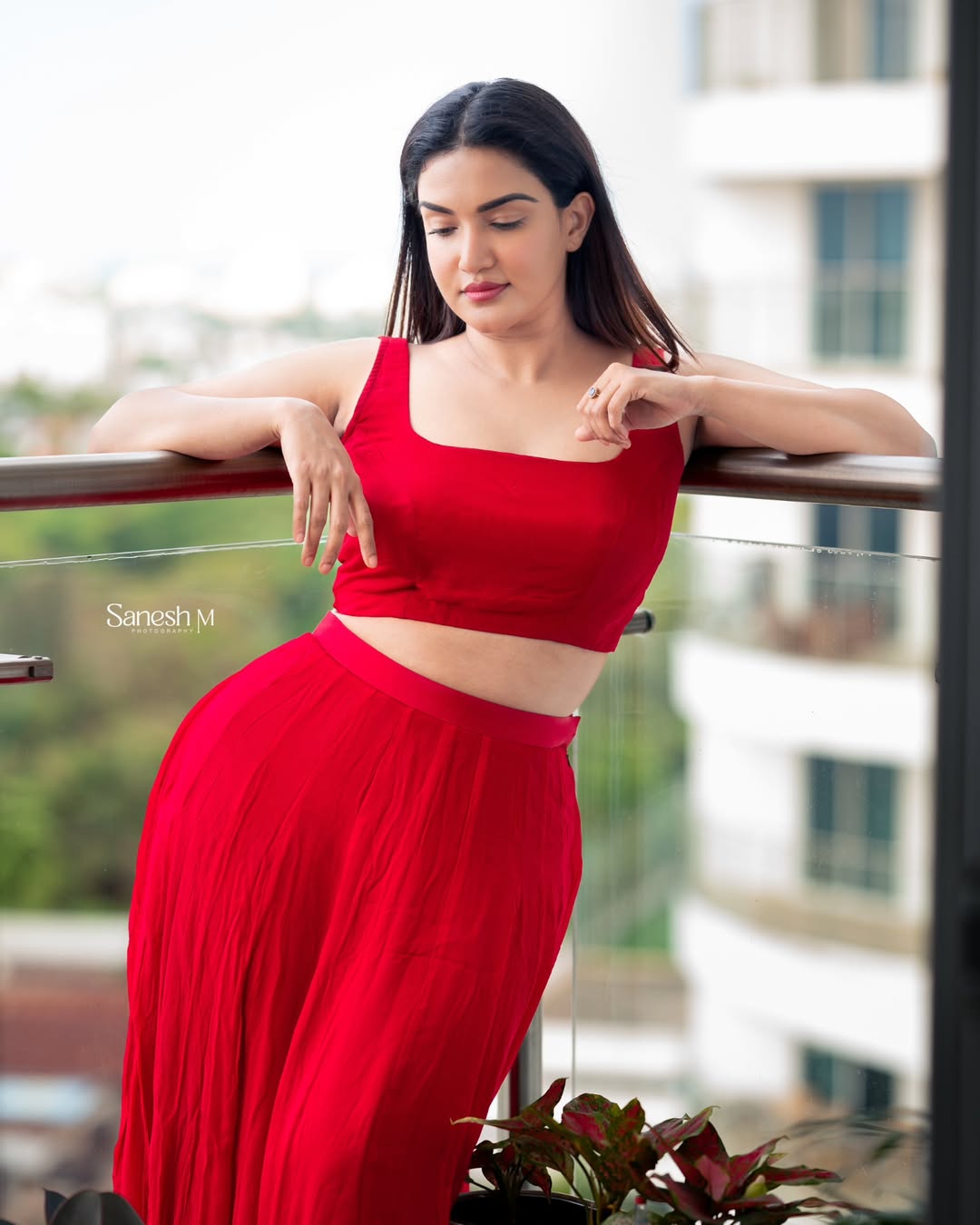 Honey Rose red hot stylish bold fashion look