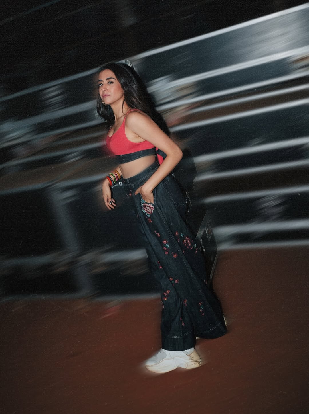 Jonita Gandhi sporty crop top glam style