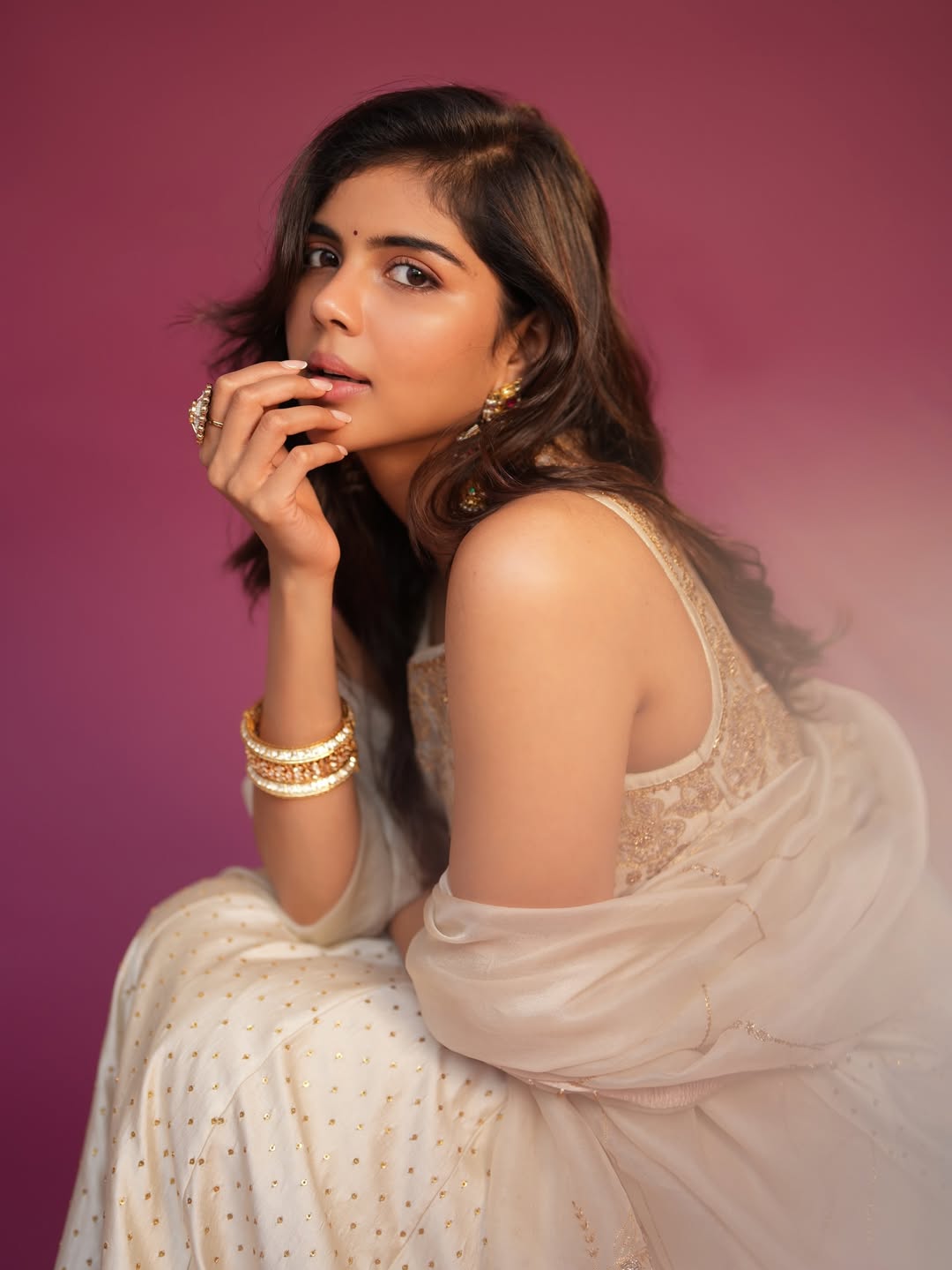 Kalyani Priyadarshan graceful shimmer outfit radiant elegant pose