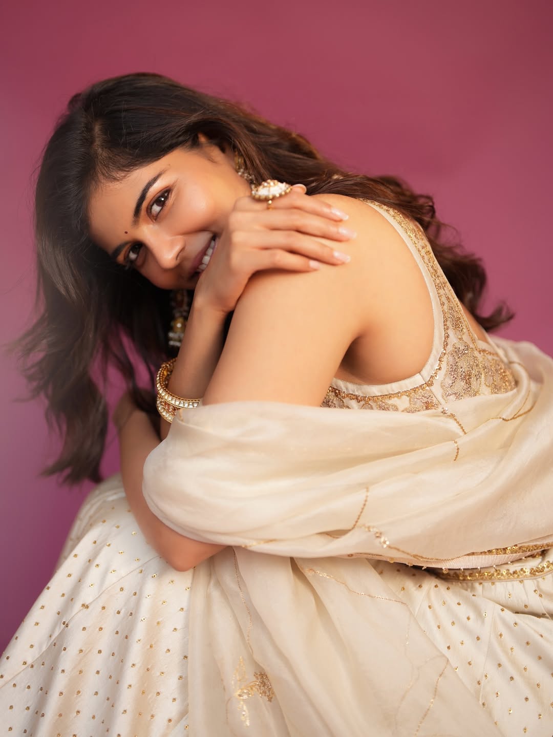 Kalyani Priyadarshan timeless elegance sparkling stylish confident look