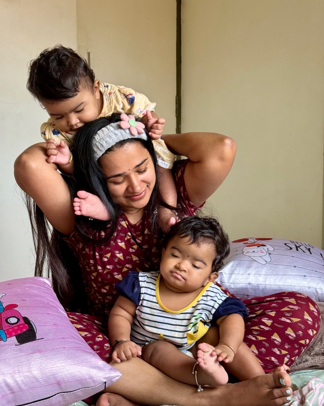 Kannika Snekan Shares Cute Photos Playing with Her Twin Daughters